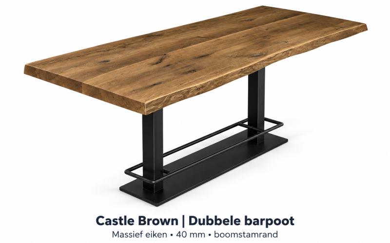 Eiken boomstambartafel op maat &ndash; zelf samenstellen